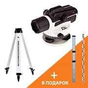 Нивелир ADA Ruber 32 с поверкой + Рейка ADA STAFF 3 + Штатив на клипсах ADA Light А00201_К1