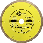 Сплошной алмазный отрезной диск Ультратонкий 200x25,4 мм Trio-Diamond UTW505