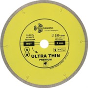 Сплошной алмазный отрезной диск Ультратонкий 250x25,4 мм Trio-Diamond UTW507