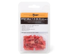 Плоские изолированные разъемы КВТ РПИ-М(н) 2.5-(6.3) (20 шт) в мини-упаковке
