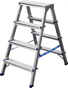 Алюминиевая двухсторонняя стремянка Сибин 2x4 38825-04