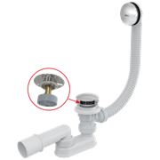 Сифон для ванны AlcaPlast A504CKM CLICK/CLACK, металл