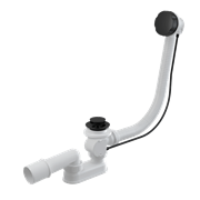 Сифон для ванны AlcaPlast AlcaPlast A55BLACK полуавтомат, металл, черный