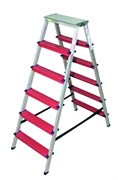 Двухсторонняя алюминиевая стремянка Sarayli Color 2x7 ступеней 3307