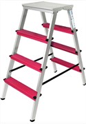 Двухсторонняя алюминиевая стремянка Sarayli Color 2x3 ступени 3303