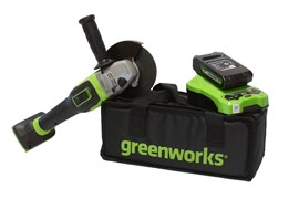 Аккумуляторная угловая шлифовальная машина GreenWorks GD24AGK2 3200207UA