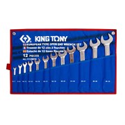 Набор рожковых ключей, 6-32 мм , чехол из теторона, 12 предметов KING TONY 1112MRN TONY