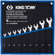 Набор комбинированных ключей, 8-19 мм, чехол из теторона, 9 предметов KING TONY 12D09MRN TONY