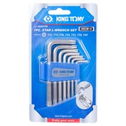 Набор Г-образных Torx, T10H-T40H, короткие, с отверстием, 7 предметов KING TONY 20407PR TONY