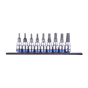 Набор торцевых насадок 1/4", Torx, Т8-Т40 мм, L = 37 мм, с отверстием, 9 предметов KING TONY 2119PR Tony