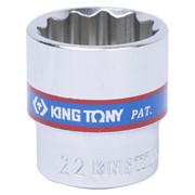 Головка торцевая стандартная двенадцатигранная 3/8", 22 мм KING TONY 333022M TONY