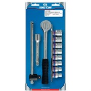 Набор торцевых головок 1/2", шестигранные, 10-19 мм, 11 предметов KING TONY 4311MR TONY