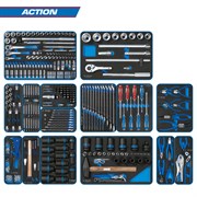 Набор инструментов "ACTION" для тележки, 15 ложементов, 327 предметов KING TONY 934-327MRVD TONY
