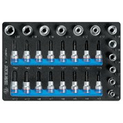 Набор торцевых насадок и головок 1/2", 3/8", Torx, Hex, Е6-Е20, ложемент, 28 предметов KING TONY 9-7128PRV TONY