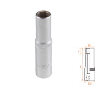 Головка торцевая глубокая шестигранная 1/4", 7 мм AFFIX AF00120007 AF00120007
