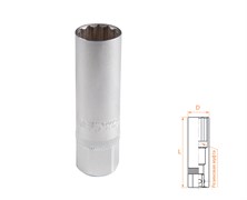 Головка свечная двенадцатигранная 3/8", 16 мм, резиновый фиксатор AFFIX AF00232016 AF00232016