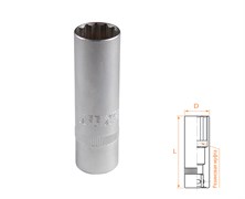 Головка свечная двенадцатигранная 1/2", 16 мм, резиновый фиксатор AFFIX AF00242016 AF00242016