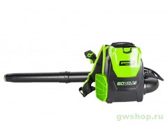 Воздуходув ранцевый бесщеточный аккумуляторный GD-60 60V GREENWORKS GD60BPB Greenworks 2402307 Воздуходув ранцевый бесщеточный аккумуляторный GD-60 60V GREENWORKS GD60BPB Greenworks 2402307
