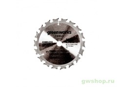 Пильный диск по дереву для циркулярной мини пилы GREENWORKS 115х9.5 мм 24T Greenworks 2952507