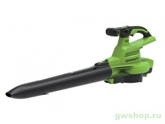 Воздуходув–садовый пылесос аккумуляторный GREENWORKS GD40BVIIK5 40V c 1хАКБ 5Ач и ЗУ Greenworks 2406907UG Воздуходув–садовый пылесос аккумуляторный GREENWORKS GD40BVIIK5 40V c 1хАКБ 5Ач и ЗУ Greenworks 2406907UG