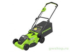 Газонокосилка аккумуляторная GREENWORKS GD40LM16XK4 40V c 1хАКБ 4Ач и ЗУ Greenworks 2517907UB Газонокосилка аккумуляторная GREENWORKS GD40LM16XK4 40V c 1хАКБ 4Ач и ЗУ Greenworks 2517907UB