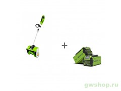 Снегоуборщик аккумуляторный G-MAX 40V GREENWORKS GD40SSK2 c АКБ 2АЧ и ЗУ + аккумулятор G-MAX 40V Greenworks 2600807UA2 Снегоуборщик аккумуляторный G-MAX 40V GREENWORKS GD40SSK2 c АКБ 2АЧ и ЗУ + аккумулятор G-MAX 40V Greenworks 2600807UA2