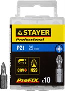 Биты Stayer "Professional-Profix" PZ1 25мм 10шт 26221-1-25-10_z01