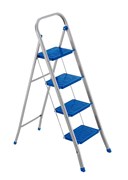 Стальная стремянка Framar Slimmy, 4 широкие ступени, цвет синий