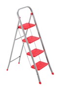 Стальная стремянка Framar Slimmy, 4 широкие ступени, цвет красный