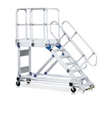 Алюминиевый трап с платформой Zarges Z600 передвижной 800мм 7 ступеней 60° 40259633