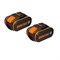 Комплект из 2х аккумуляторов 2x20В 4.0 А/ч WORX WA3553.2 - фото 332817