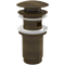 Водослив для умывальника AlcaPlast Click/clack 5/4", цельнометаллический с переливом и большой заглушкой, бронза-антик A392ANTIC - фото 336841